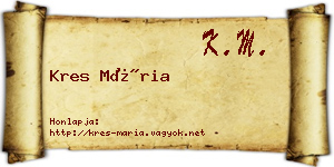 Kres Mária névjegykártya