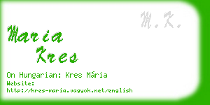 maria kres business card